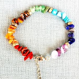 New 7 Chakra Mixed Gemstone Bracelet.